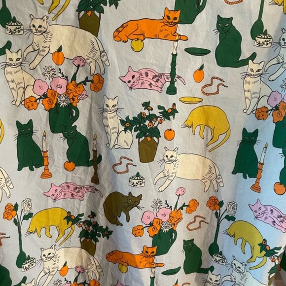 Hanna Andersson Baggu Cat Table Talk Women’s Long Sleeved Button Up Shirt S - Picture 11 of 15